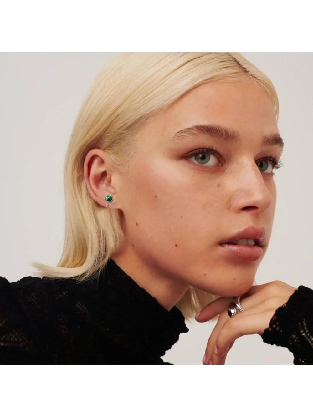 Dainty Sterling Silver Half Hoop Earrings with Opal, Moonstone & CZ - Elegant